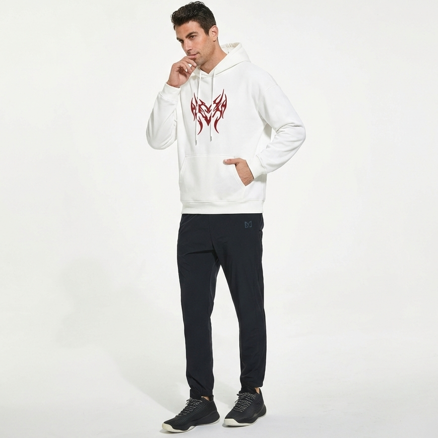Red Tribal Graphic Hoodie – Streetwear Sweatshirt
